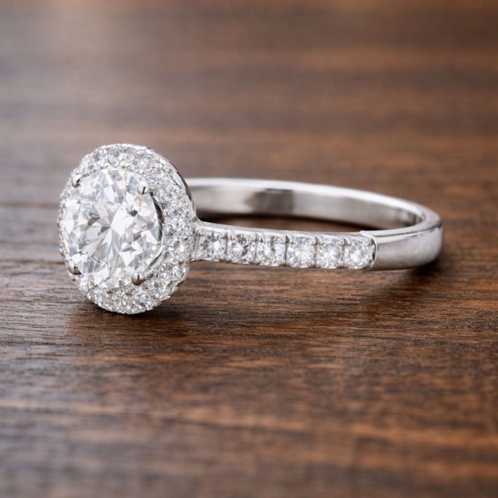 925 Sterling Silver Ring, 1 Ct Genuine Moissanite With Gra Certification, Size 6